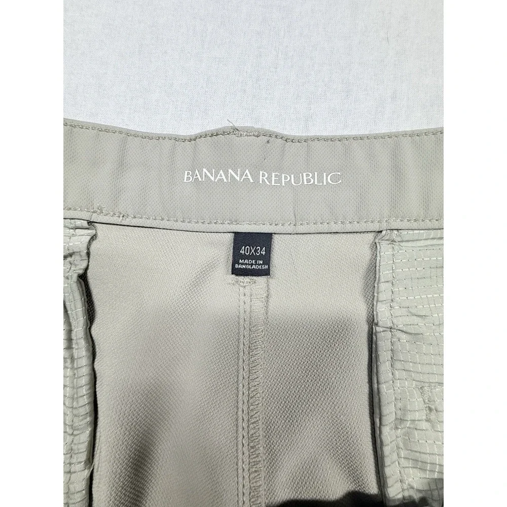 Banana Republic City Pants Men 40x34 (38x32) Tan‎ Slim Fit Performance Preppy